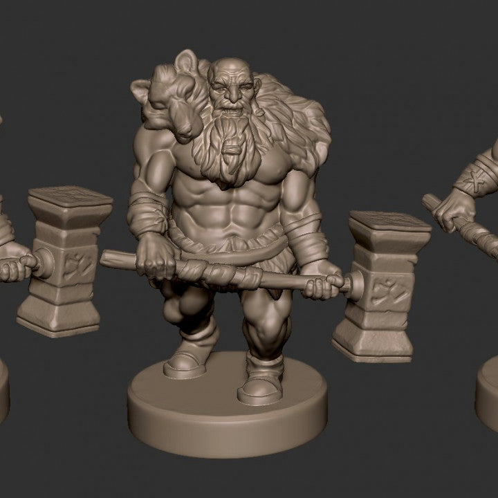Dwarf Barbarian with Hammer