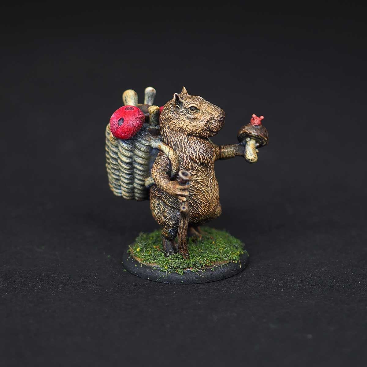 Mushroom-picking capybara