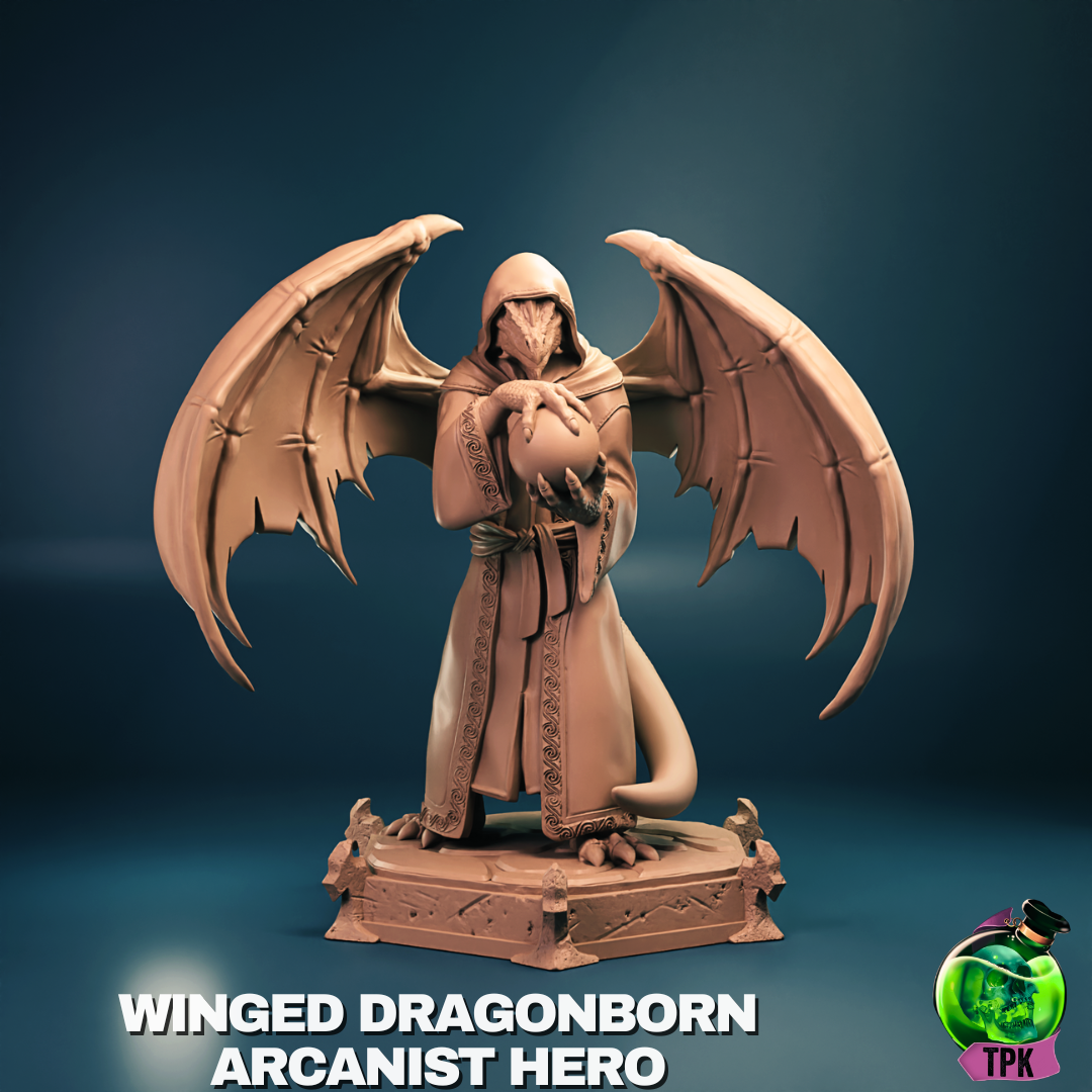 Winged Dragonborn Arcanist Hero