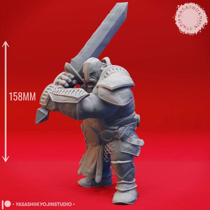 Fire Giant Attacking Swordsmen