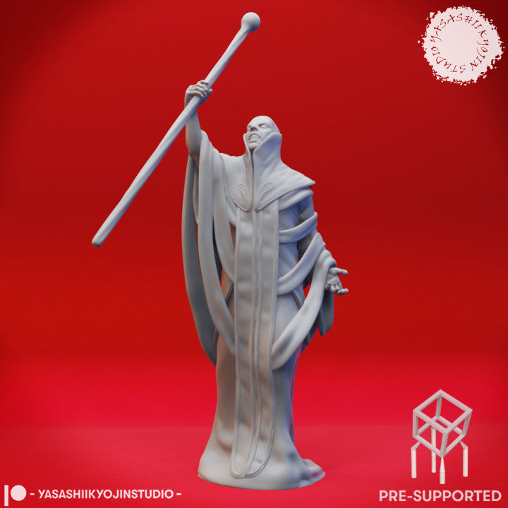 Red Wizard Glass Staff