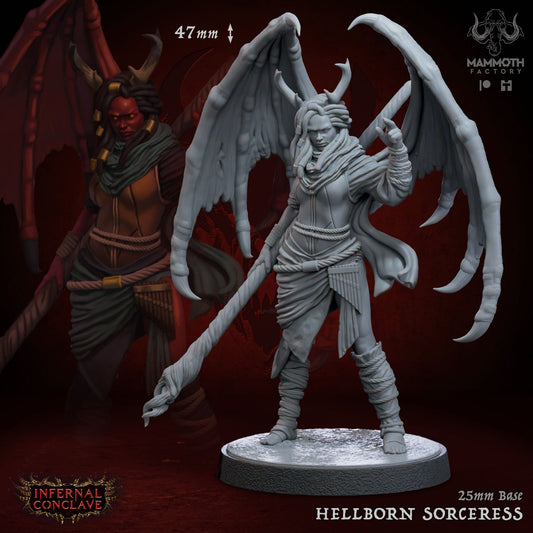 Hellborn Sorceress - Winged Tiefling