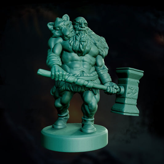 Dwarf Barbarian with Hammer