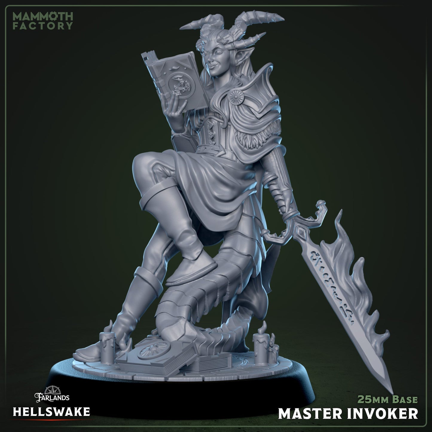 Idreleys, Master Invoker (female Tiefling wizard, sorcerer)