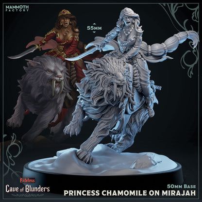 Princess Chamomile (and on Tiger) - Arcane Trickster Sorcerer Bladesinger