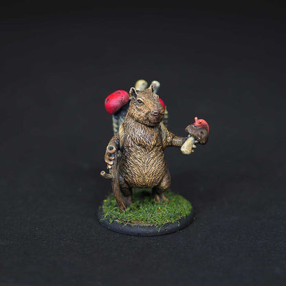 Mushroom-picking capybara