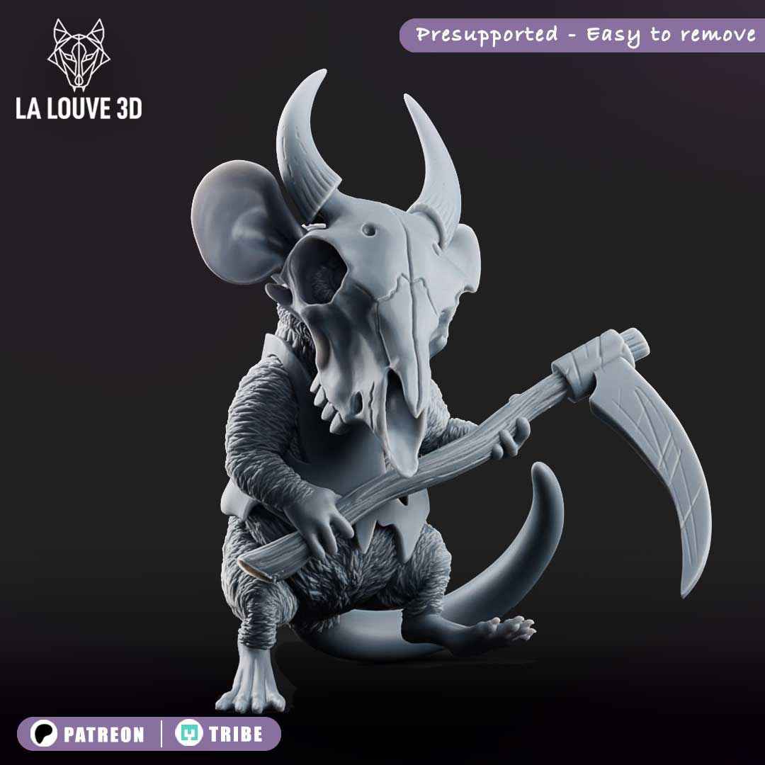 Mouse with goat skull
