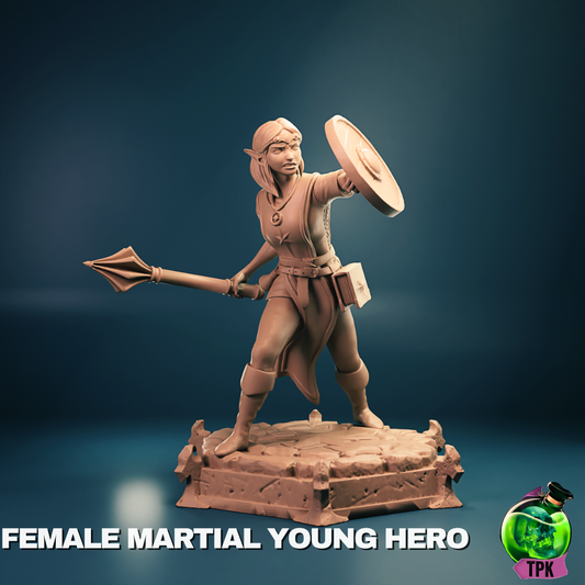 Female Martial Young Hero (battle pose)