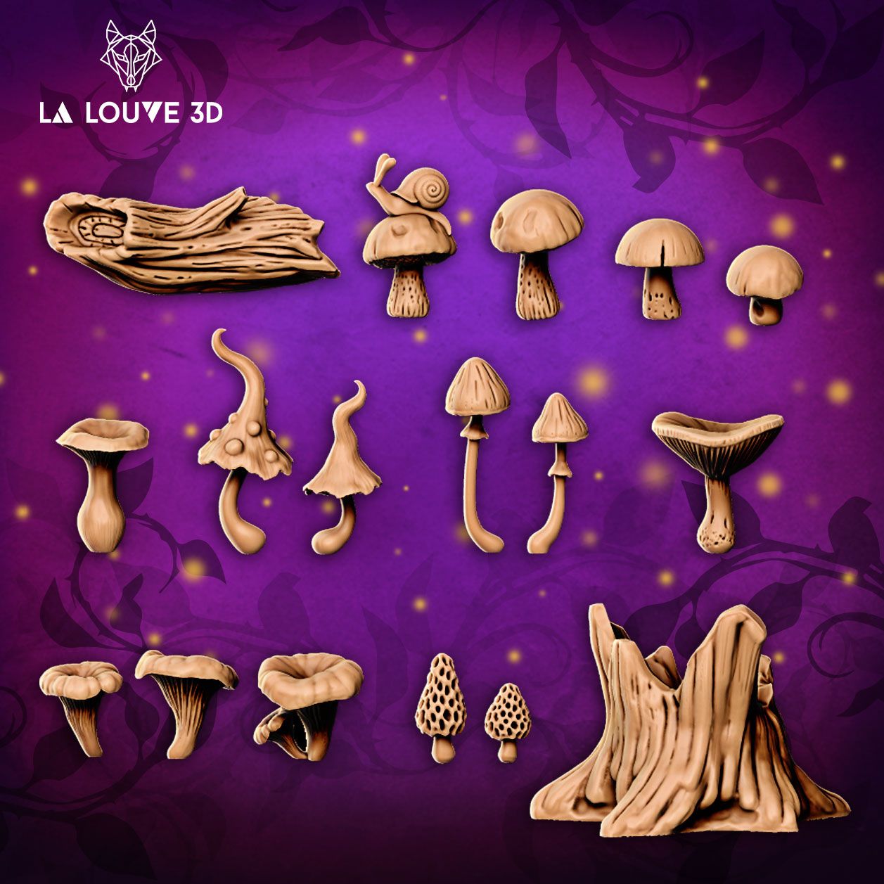 Fairy mushrooms and darkness creatures