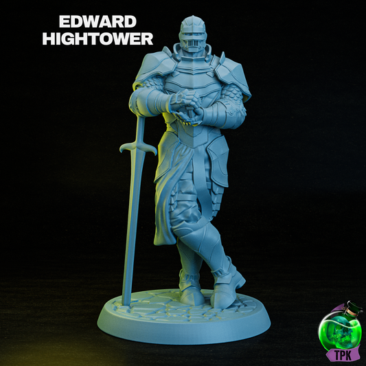 Edward Hightower holding a magic item (helmet)