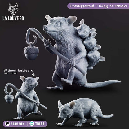 Mamapossum and babies