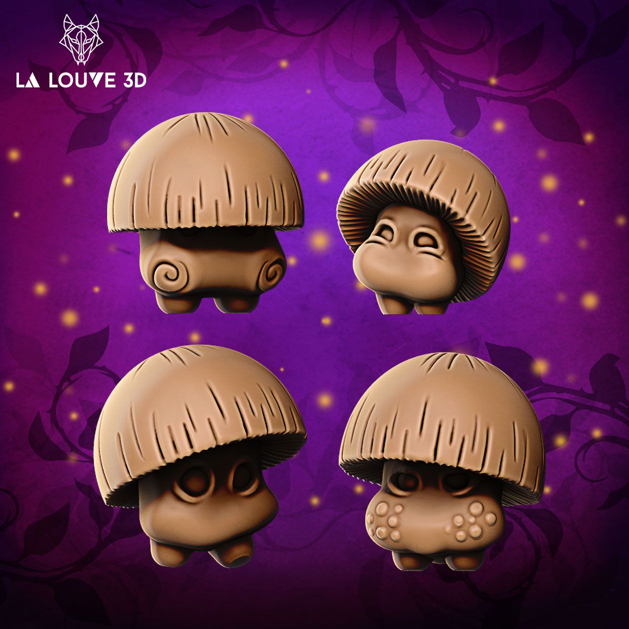 Fairy mushrooms and darkness creatures