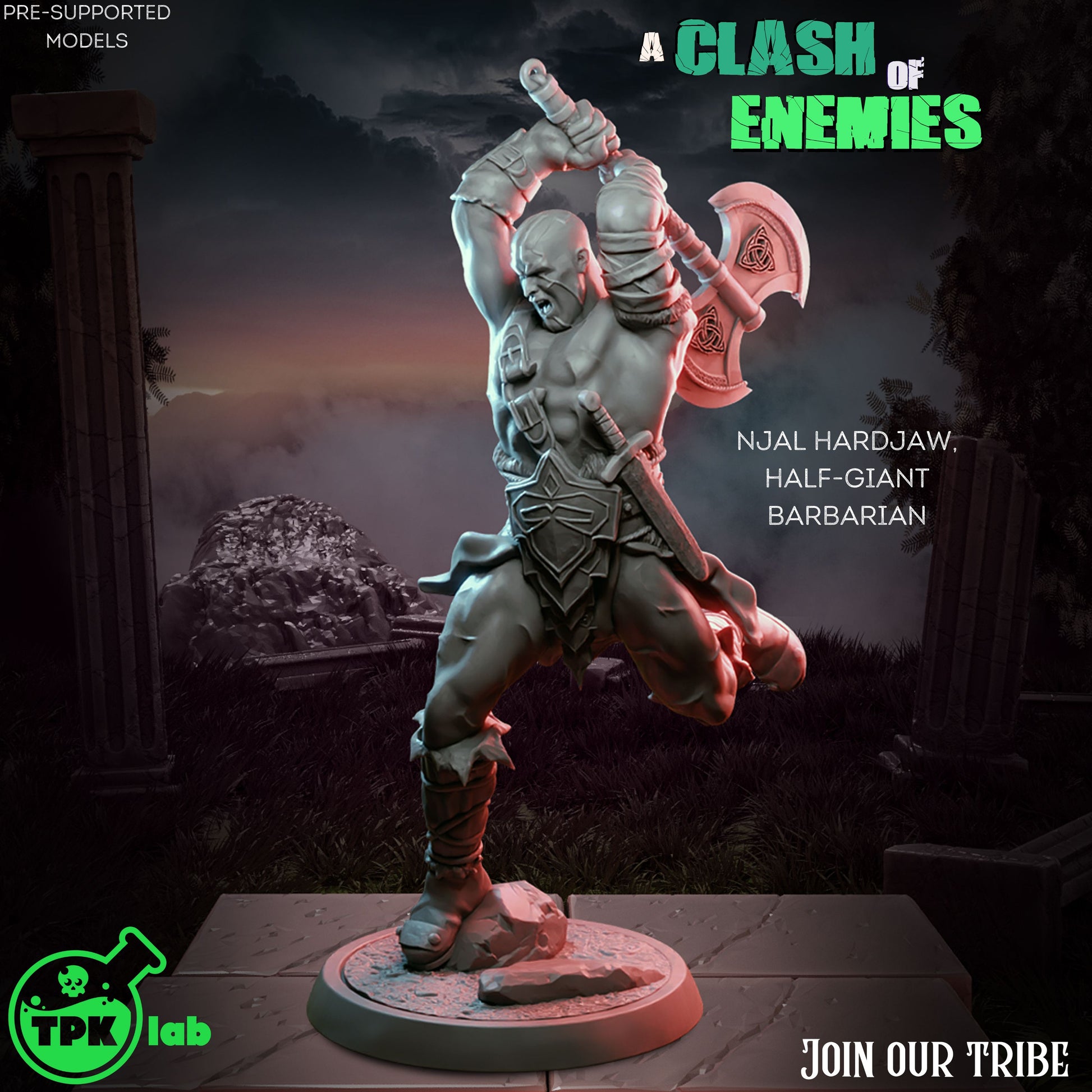 Njal Hardjaw, Half-giant Barbarian