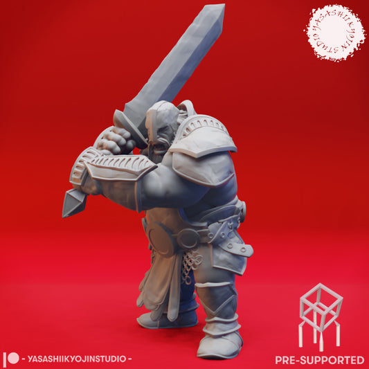 Fire Giant Attacking Swordsmen